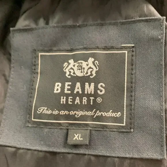 BEAMS Size XL Grey Taupe Mixed Fabrics Polyester Hooded Jacket